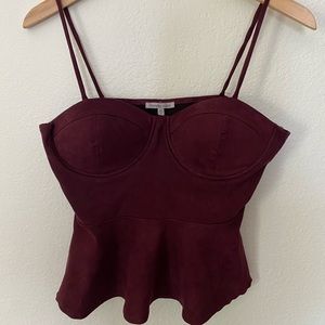 Charlotte Russe faux suede peplum tank medium